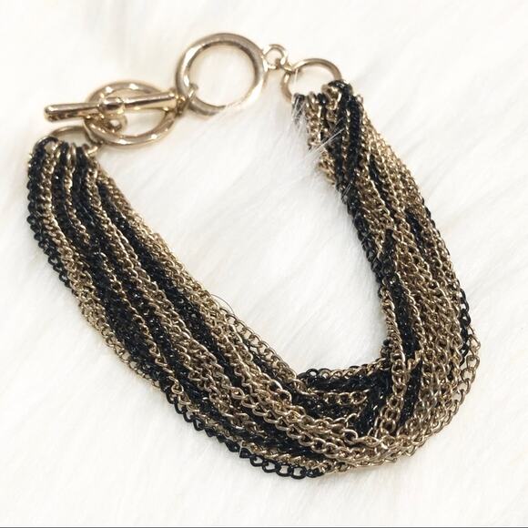 Y2k Express Black & Gold Chain Link Bracelet - Picture 5 of 6